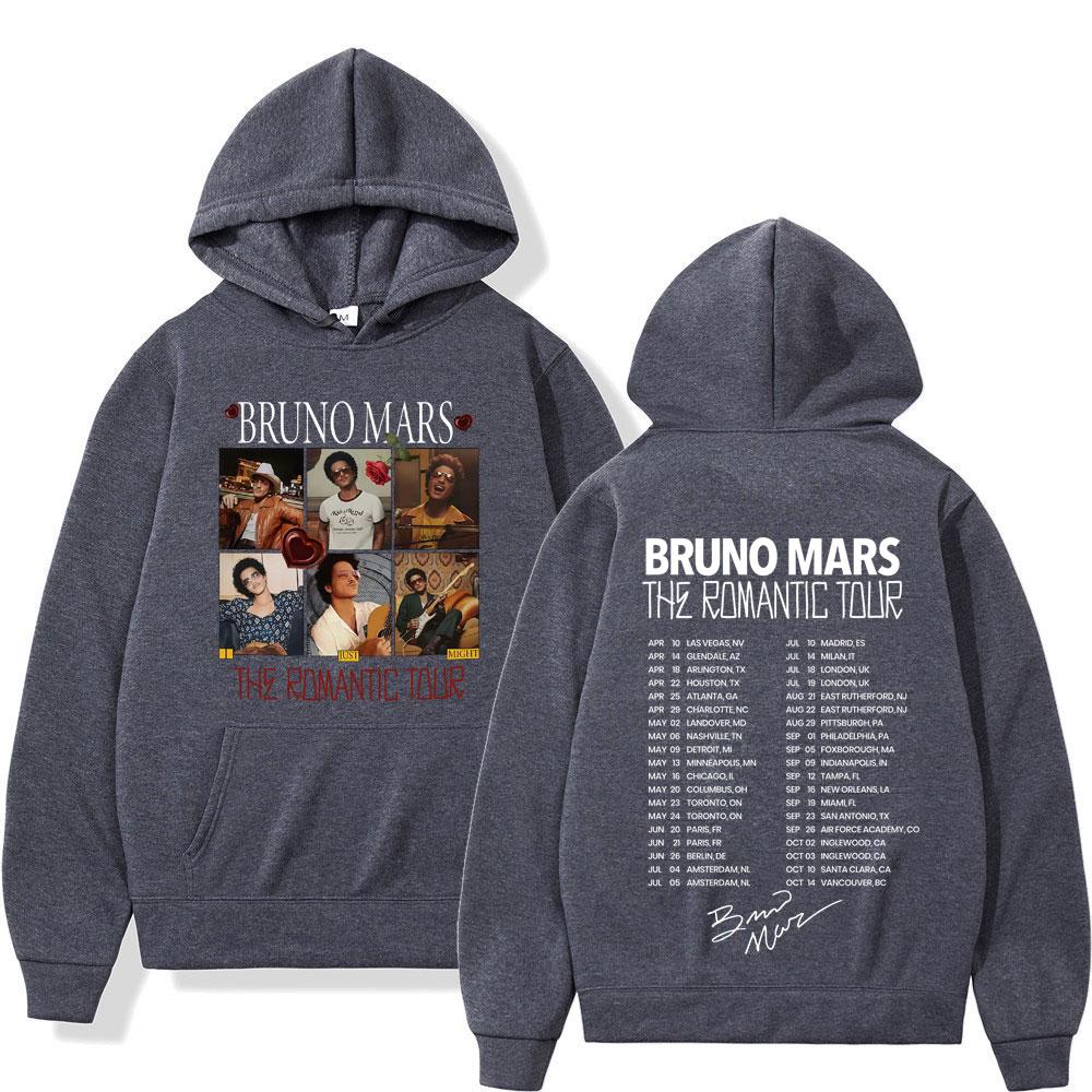 Bruno Mars The Romantic Tour Felpa Uomo Donna Moda Felpe Maniche Lunghe Pullover Regali per Fan