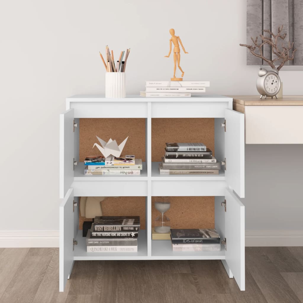 Sideboards 2 Pcs White 70 X 41 X 75 Cm Particleboard