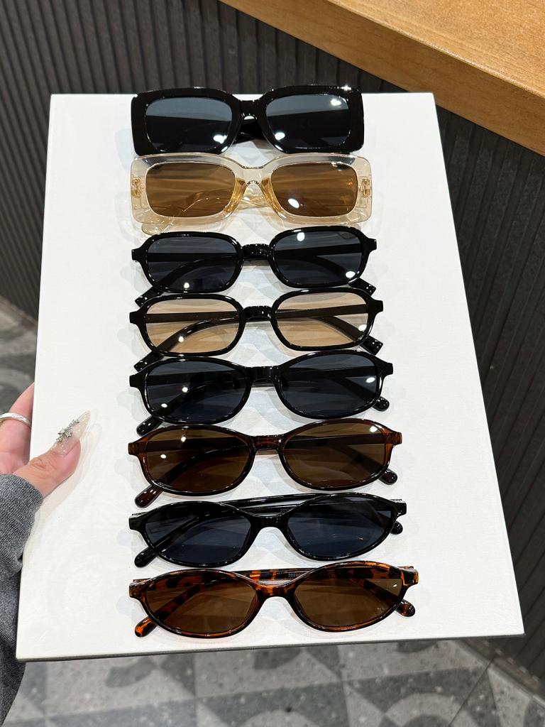 8Pcs European and American Retro Fashion Small Oval Frame Sunglasses for Both Men and Women, Stylish and Versatile