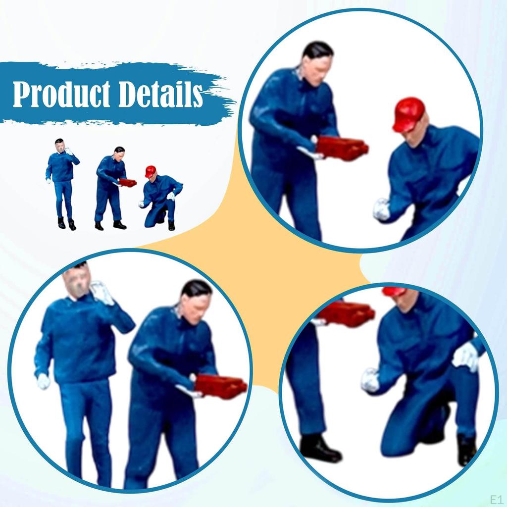 1/64 Repairman Figure Handpainted DIY Layout Scenery Accs Character Mini People Model Desktop