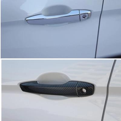 ABS Carbon Fiber Black Door Handle Cap Cover Trims Sticker For Mitsubishi Outlander PHEV LHD Or RHD   Car Accessories