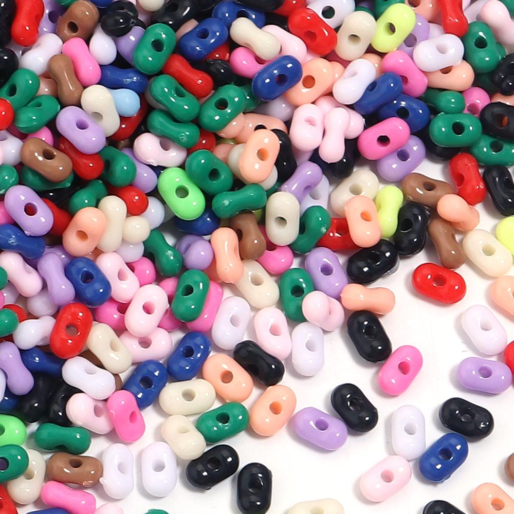 500pcs/lot 4x6mm Czech Acrylic Seed Beads Colorful Oval Loose Spacer Rice Beads For Jewelry Making DIY Craft Earrings Bracelets