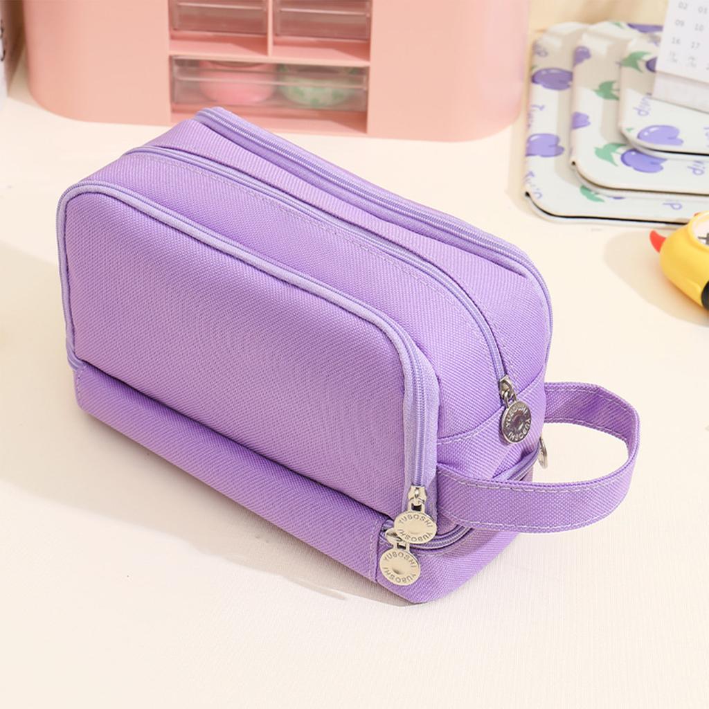 Large Capacity Pencil Pen Pouch Lightweight Multi-pocket Pencil Pouch with Portable Handle