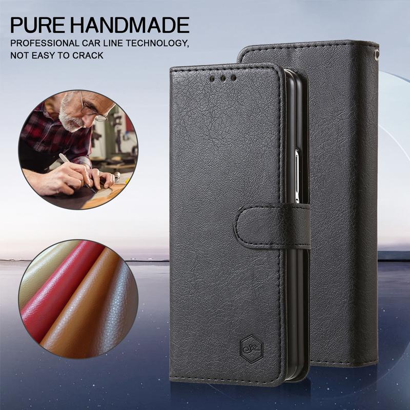 Wallet Phone Case For Samsung Galaxy Z Fold7 Card Holder Stand Shockproof Cloudy  PU Leather Cover For Z Fold 6 5 3 4 Funda