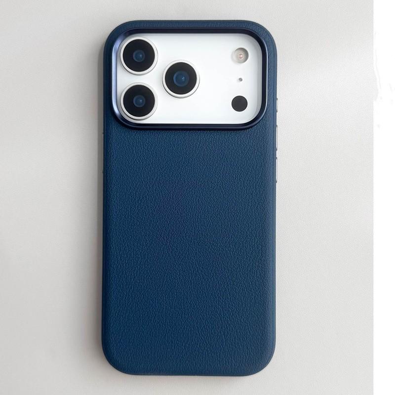 White Leather For Magsafe Magnetic Suction Case For iPhone 16 17 Pro Max Air With Camera AI Buttons Metal Lens Frame Slim Cover