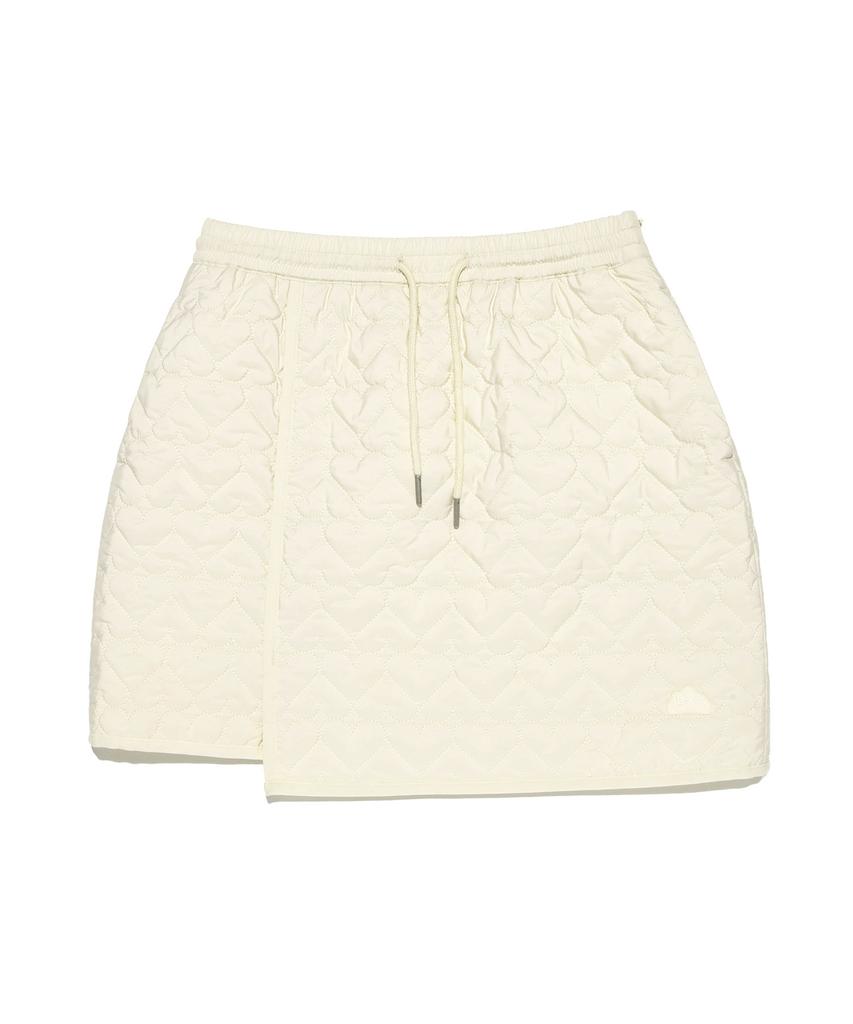 Lee Heart Quilted Mini Skirt Ivory