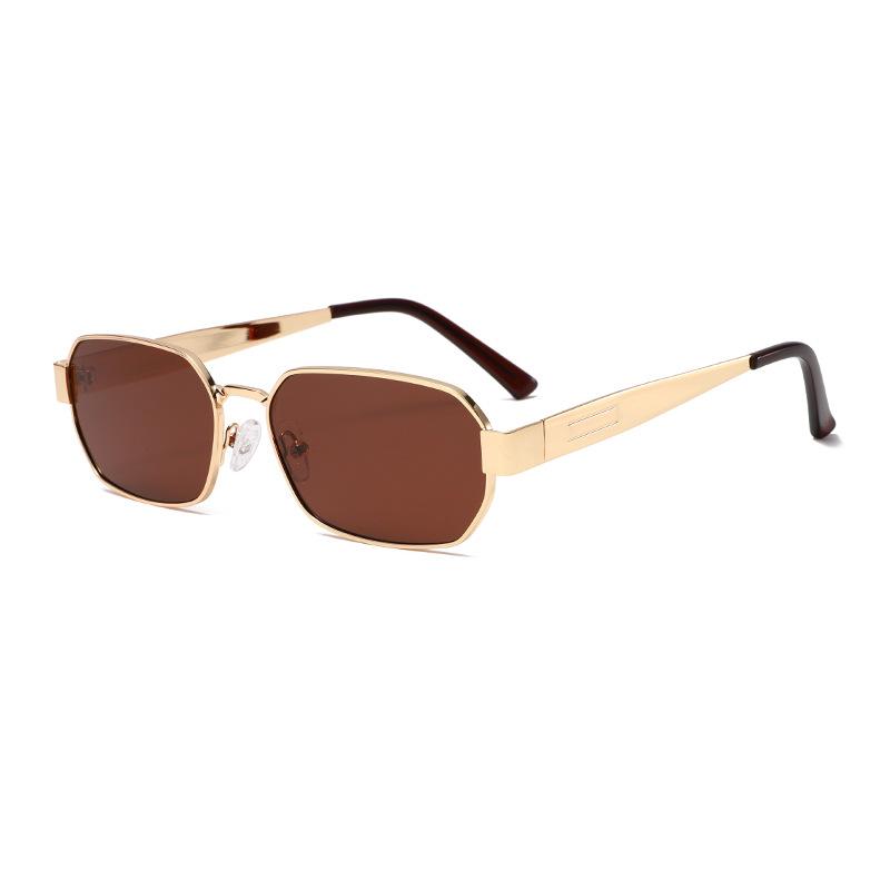 2320 Small Square Metal Sunglasses - UV400 Protection Retro Chic Sun Glasses for Men and Women, European American Fashion 509333