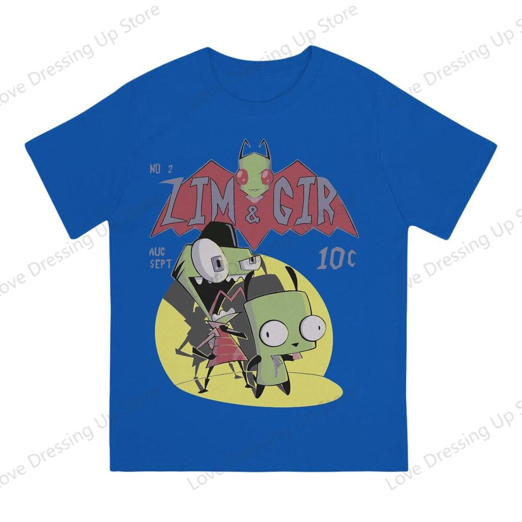 Invader Zim 100pure Cotton Summer Unisex Tshirt Zim  Gir Best Friend Short Sleeve Tshirts Harajuku Tee Funny Tops