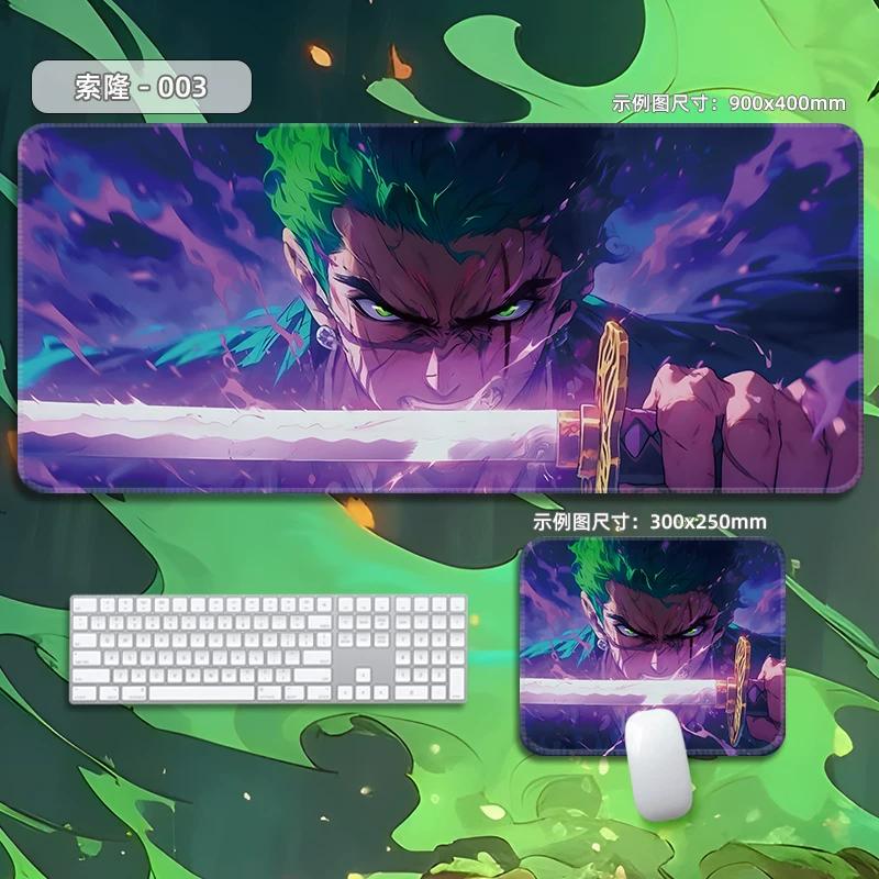 High Quality Roronoa Zoro ONE PIECE Leather Mouse Pad Oversized Small Cartoon Office Game E-sports Computer Keyboard Pad Table Mat Animation Periphery