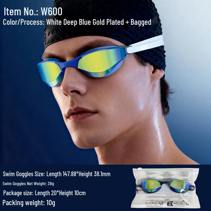 High-Definition Anti-Fog Racing Goggles - Professional Waterproof Swim Goggles for Men & Women.