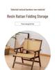 Vintage Style Portable Foldable Rattan Chair with Backrest for Home, Balcony, and Outdoor Leisure