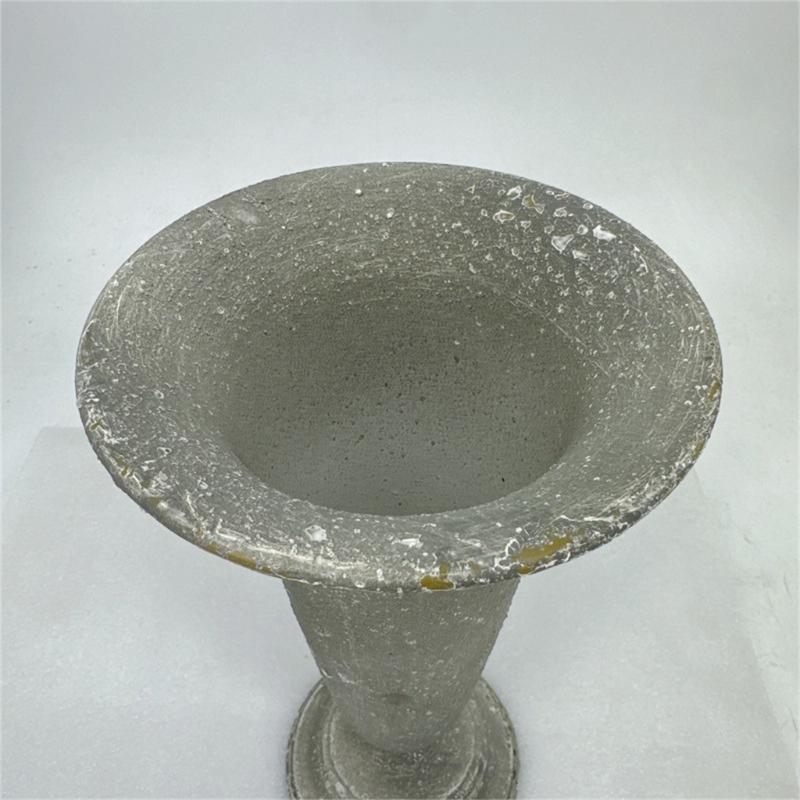 Flared Opening Antique Metal Vases for Dried Flower, Distressed Accent Decorative Tall Urn Vases for Coffee Tables, Shelves and Mantels Decors