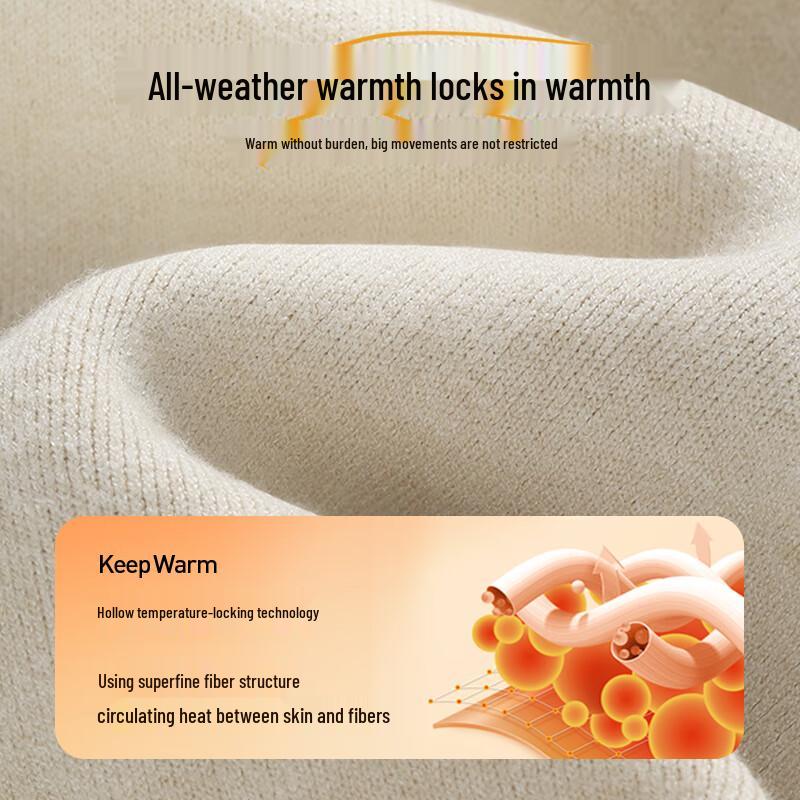 Jeep Men's Winter Plush Lined Semi-High Collar Knit Sweater