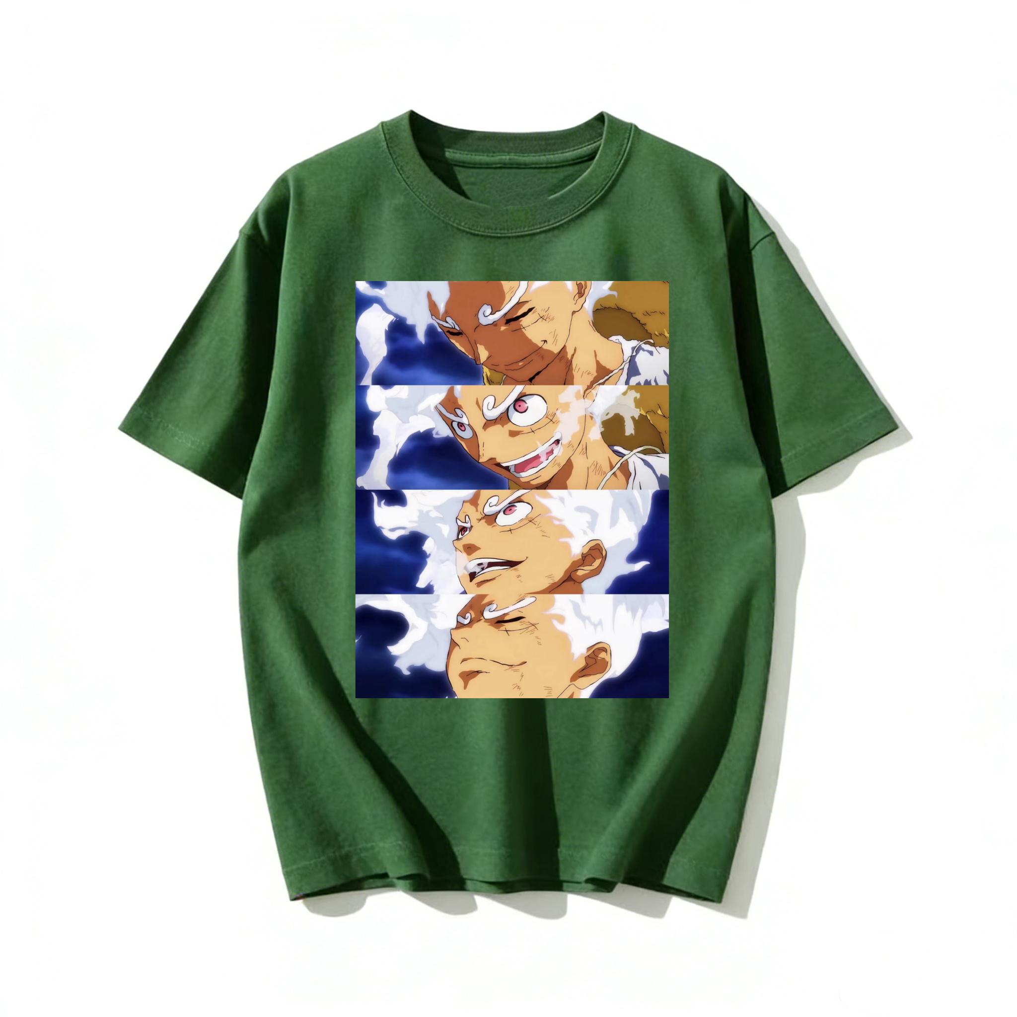 Adult and Children One Piece Luffy Gear Fifth Famous Scenes Printed Cotton Short Sleeve TShirt MustHave for Fans S