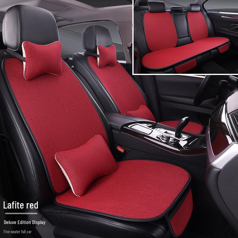 

Универсальный дышащий льняной комплект чехлов на сиденья автомобиля на четыре сезона - 7 штук, с полным охватом