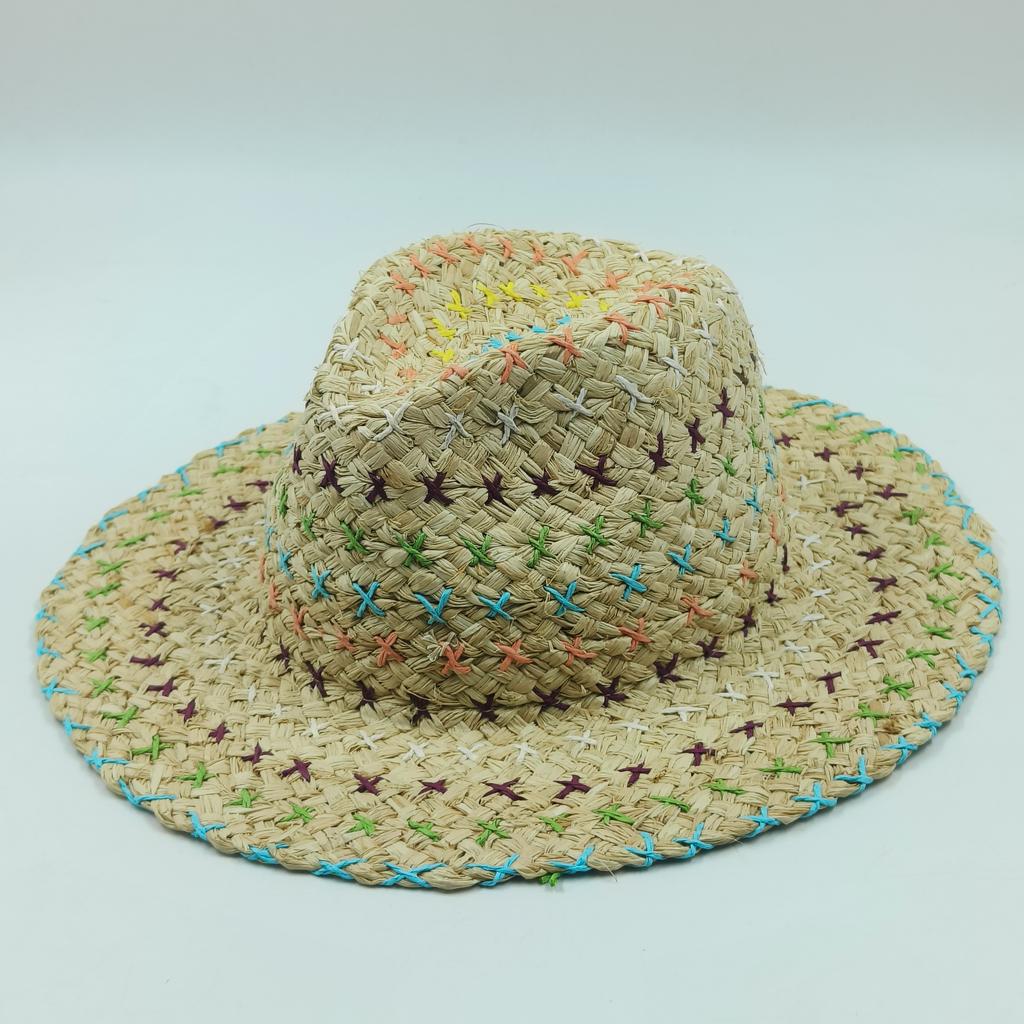 Flat Hat Raffia Woven Flat Straw Hat Top Hat Summer Shade Seaside Vacation Beach Hat Wholesale Sun Hat Elegant