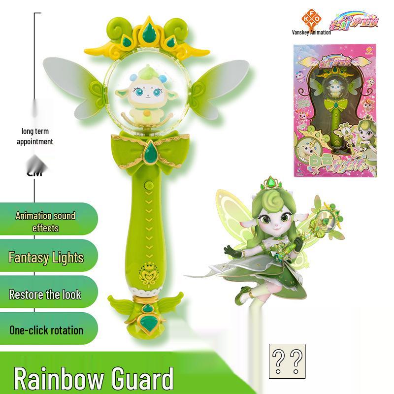 Regenbogen-Wächter Leuchtender Prinzessinnenstab: Morgenlicht-Feenstab für Mädchen