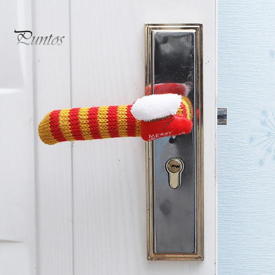 Knitted Santa Claus Door Knob Protectors Christmas Doorknob Covers, Reindeer Decor, Anti?Slip Protector Sleeves, Cartoon Decorations Handle Cushion
