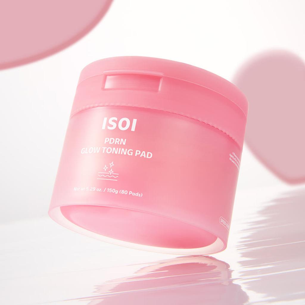 isoi PDRN Glow Toning Heart Pad 150g 80 Pads PDRN Toner Pad Hydrating Brightening Glow Niacinamide