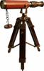 Brass Telescope With Wooden Tripod Stand Maritime Nautical Vintage Desk Décor