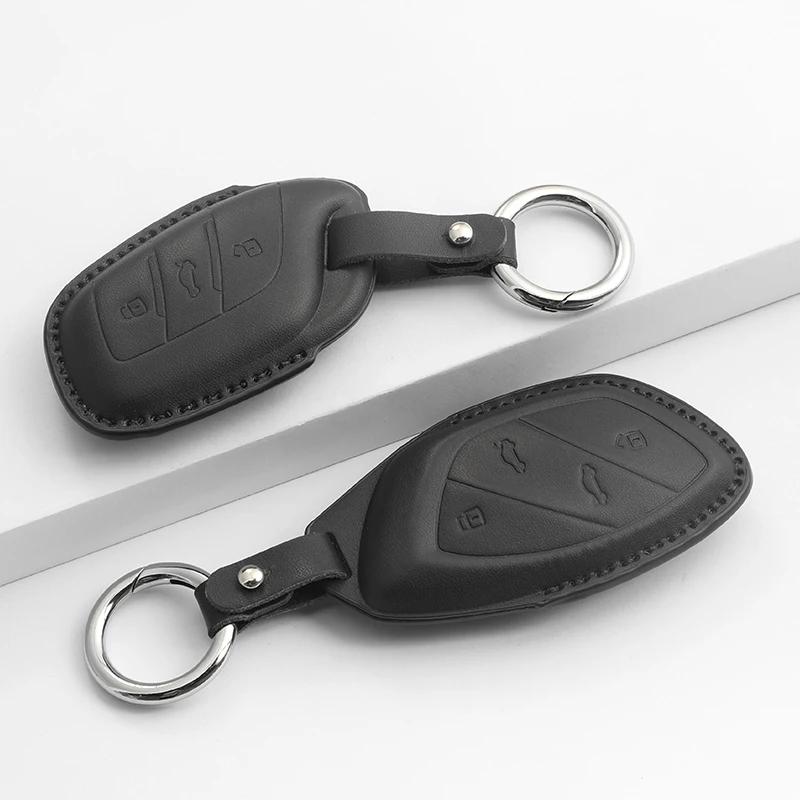 Interior Mouldings Leather Car Key Case Cover Protector Shell Fob Accessories For MG 4 2023 Mg4 Ev MG HS GT ZS EV ZX MG5 MG6 3 B