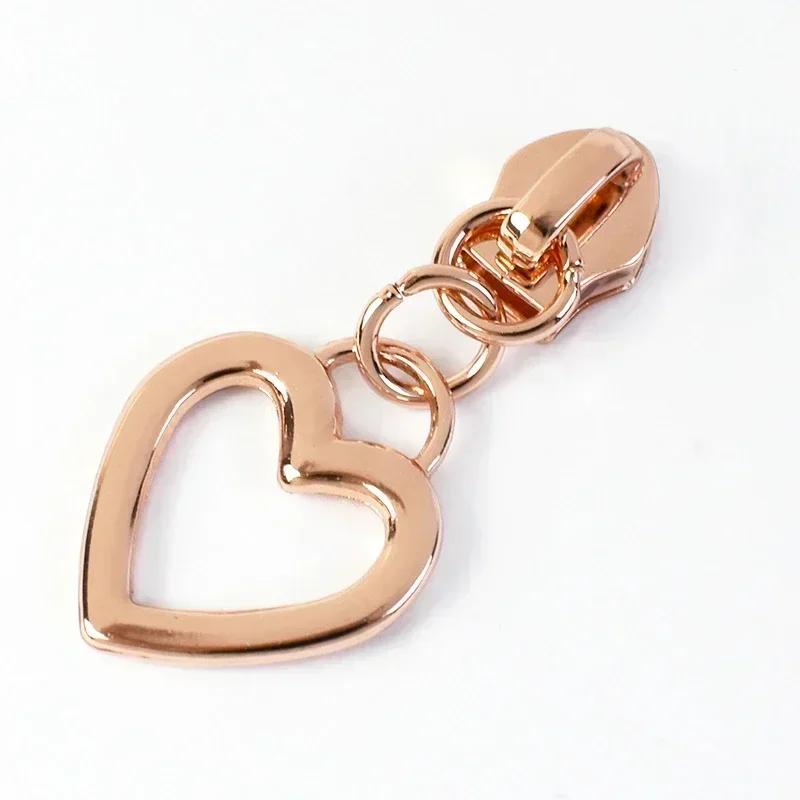 Meetee 5-50 Stück 5# Nylon Reißverschlussanhänger Kleidung Taschen Reißverschlüsse Reparatur Schieber für Plastikreißverschlüsse Herz Reißverschlusskopf Griff Nähzubehör