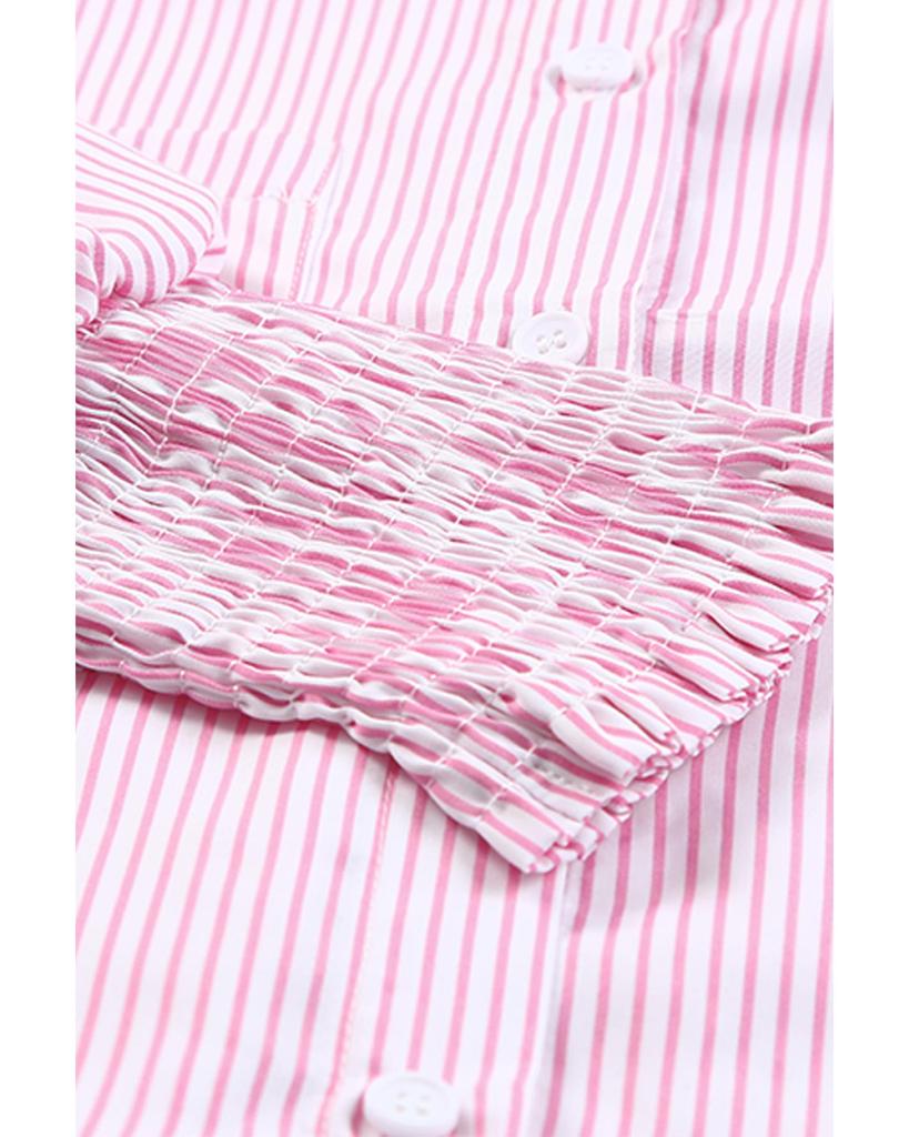 Azura Exchange Striped Boyfriend Shirt with Pocket