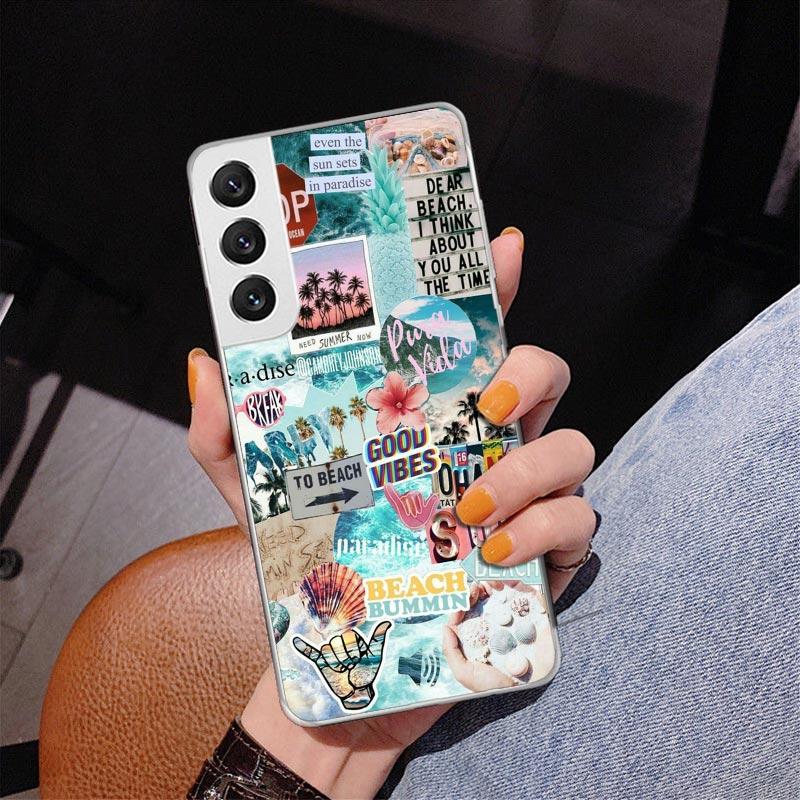 Surfbrett Surfen Surf-Mädchen Sommer Handyhülle für Samsung Galaxy S26 S25 Edge S23 S24 Ultra S22 Plus S21 S20 FE Einzigartige Hülle Sof