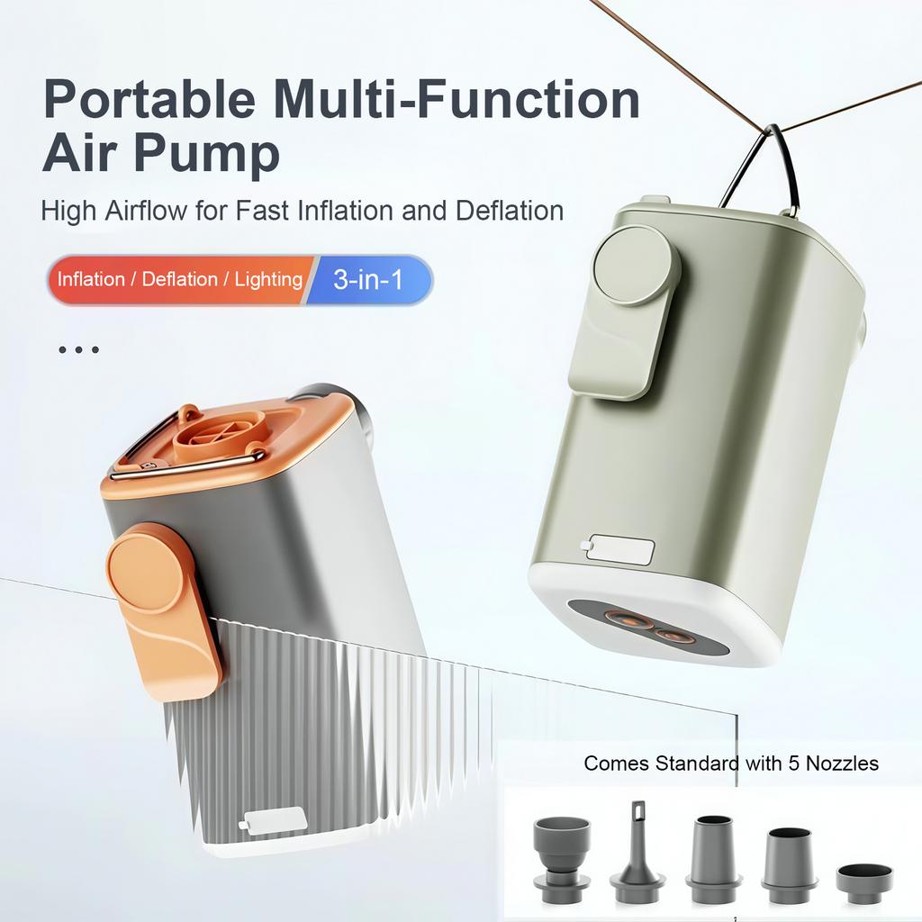 Portable Air Pump 1300mAh Cordless Mattress Pumps Mini Vacuum PVC Boat Pump for Pool Floats/Air Bed/Vacuum Storage Bags