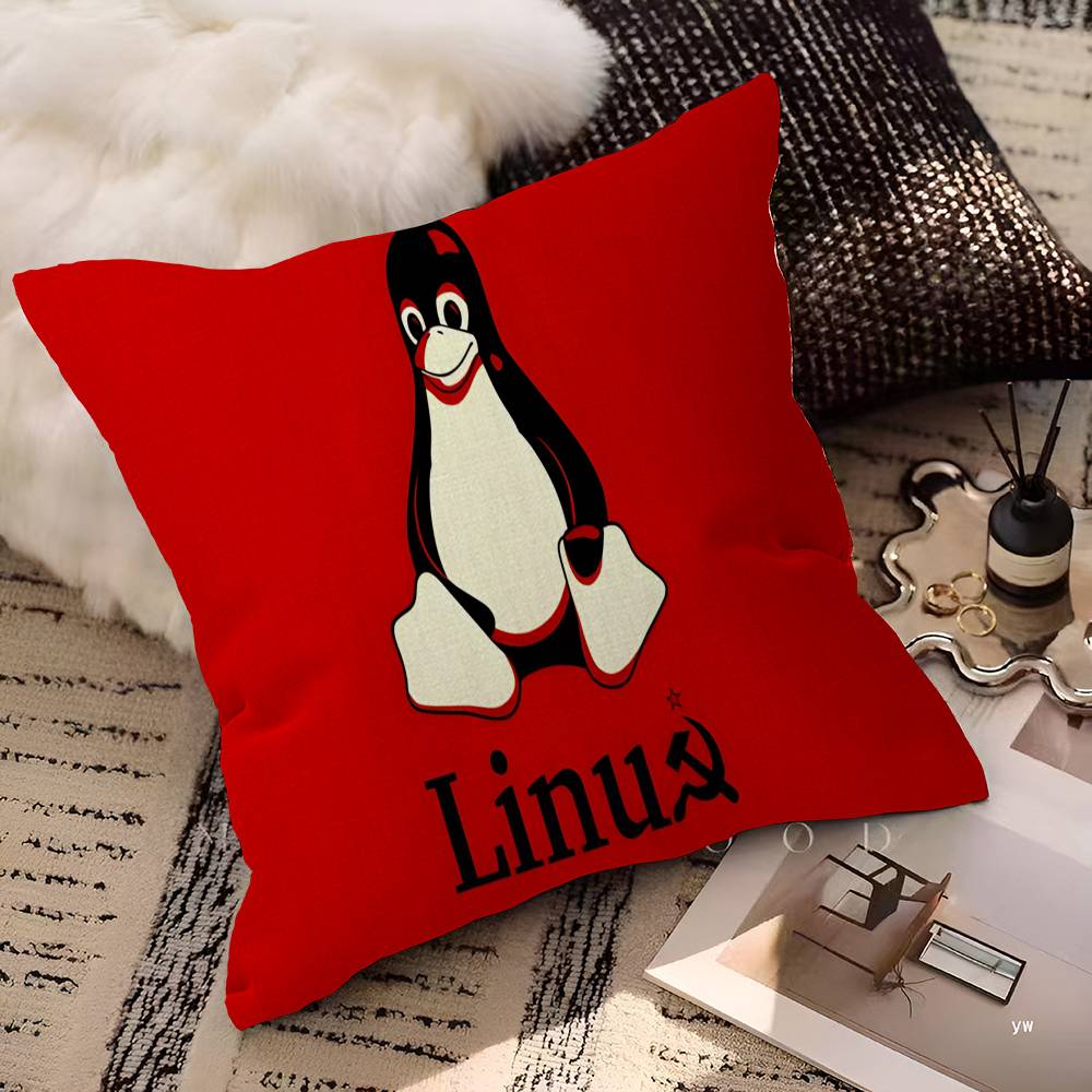 

Linux Operating System Tux Penguin Anime Pillow Gift Home Office Decoration Bedroom Sofa Car Cushion Cover Case x 30x30 cm