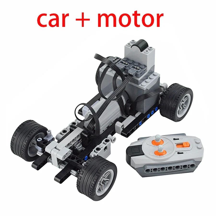 MOC Constructing Blocks Technical Car Front Suspension Steering System Components Kit DIY Bricks Truck PF Servo Motor Tire Leduo