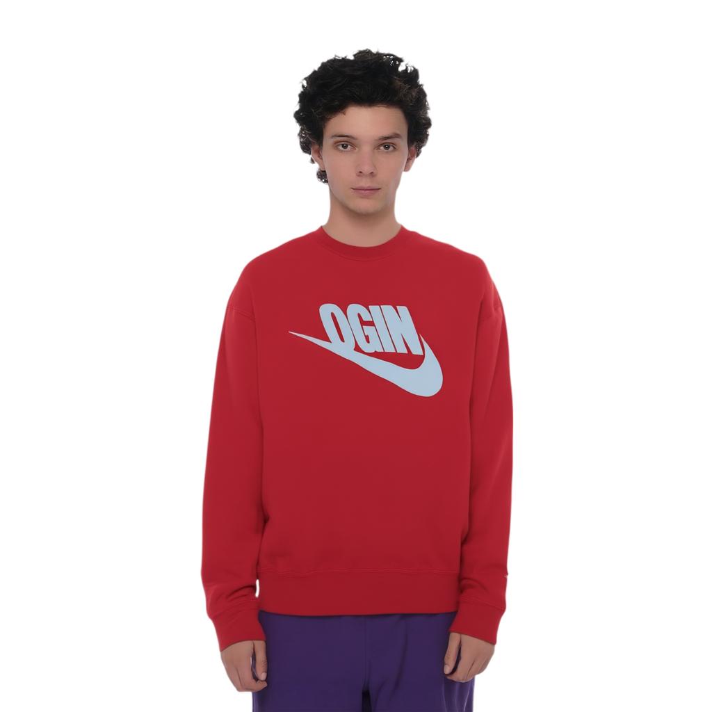 Nike X Nigo Kollaboration FW24 Rundhals Buchstaben Casual Langarm Sweatshirt Herren Sweatshirt Rot FV5942-687
