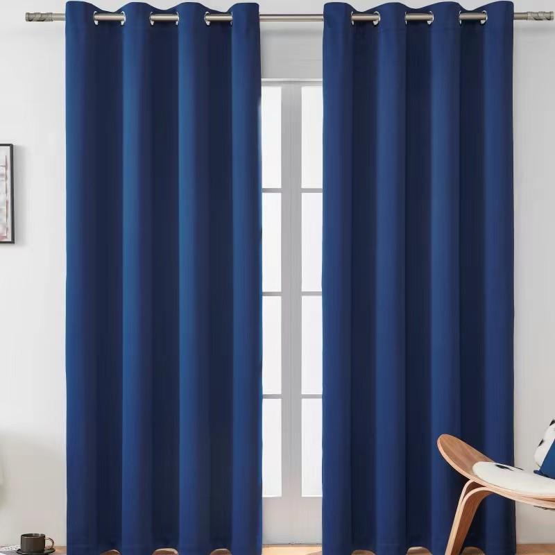Curtain Solid Color Blackout High-Precision Bedroom Sunscreen Finished Curtain Cloth