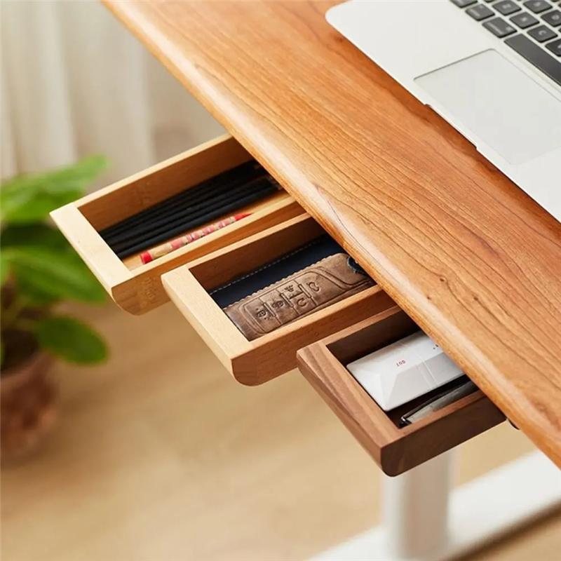 Saving Under Desk Natural Decoration Drawer Home Storage Wooden Storage Drawer Stationery Container