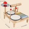 Drum Set, Wooden Percussion Instruments Toy Set, Educational Muscil Toy, Birthday Gifts,  Halloween Christmas Gift