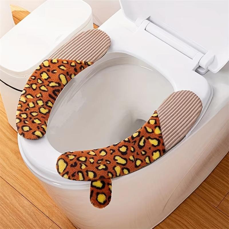 Plush Universal Toilet Seat Pad Cute Style Toilet Seat Cushion Cute Washroom Decoration Toilet Mat Machine Washable