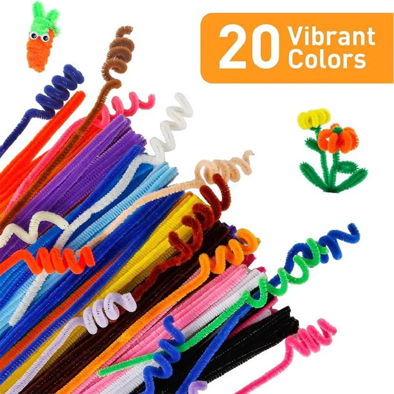 Chenille Stem Pipe Kids DIY Creative Toys Chenille Sticks Cleaners Kindergarten Educational Handmade Material Plush Strips