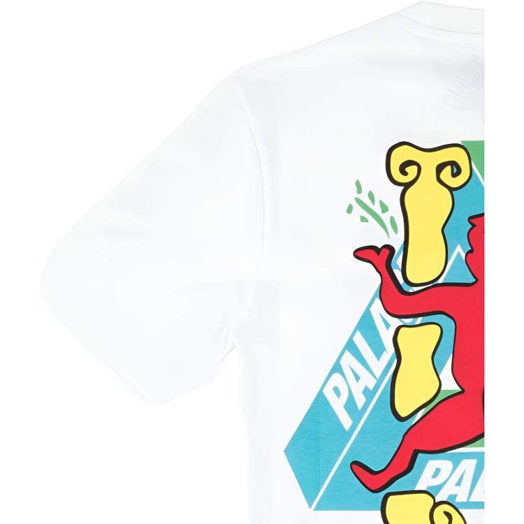 Palace Ss22 Cartoon Pattern Printed Short Sleeve T-Shirt Men Tops White P13TS057