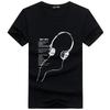 Men's Summer Short-Sleeve T-Shirt with Cartoon Headphones Design