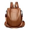 2024 New Fashion Anti Theft Leather Bag Women's Retro Shoulder Bag Large Capacity Travel Backpack