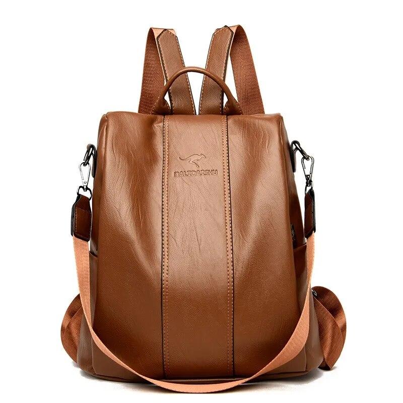 2024 neue Mode Anti Diebstahl Leder Tasche frauen Retro Schulter Tasche Große Kapazität Reise Rucksack