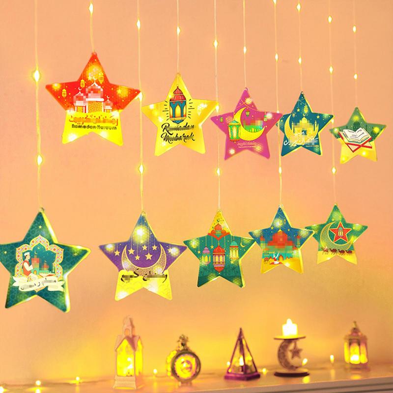 

Ид Декоративные Огни Праздничные Звезды Луна Светодиодные Огни Украшение Ид Украшения Подвеска Работающие от Батареек Атмосферное Освещение Вечеринка spain
