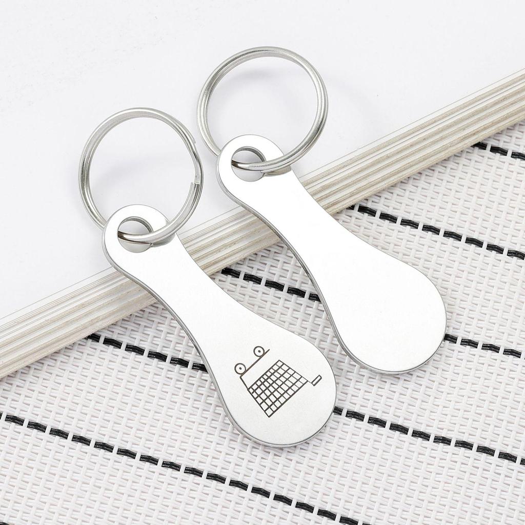 European & American Creative Keychain Accessory: Supermarket Token Tag Stainless Steel Pendant