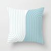 Blue Nordic Style Pillow Cover Geometric Stripe Double-Sided Sofa Window Guest Home Pillow Case Square Shape Pp Cotton