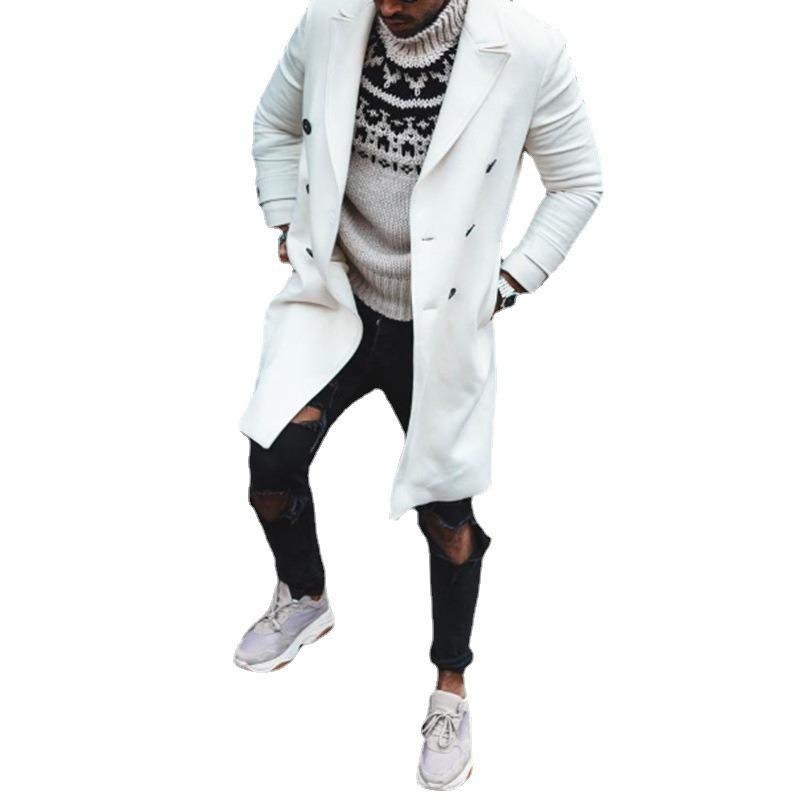 Autumn and winter woolen coat men's woolen trench coat wish woolen coat