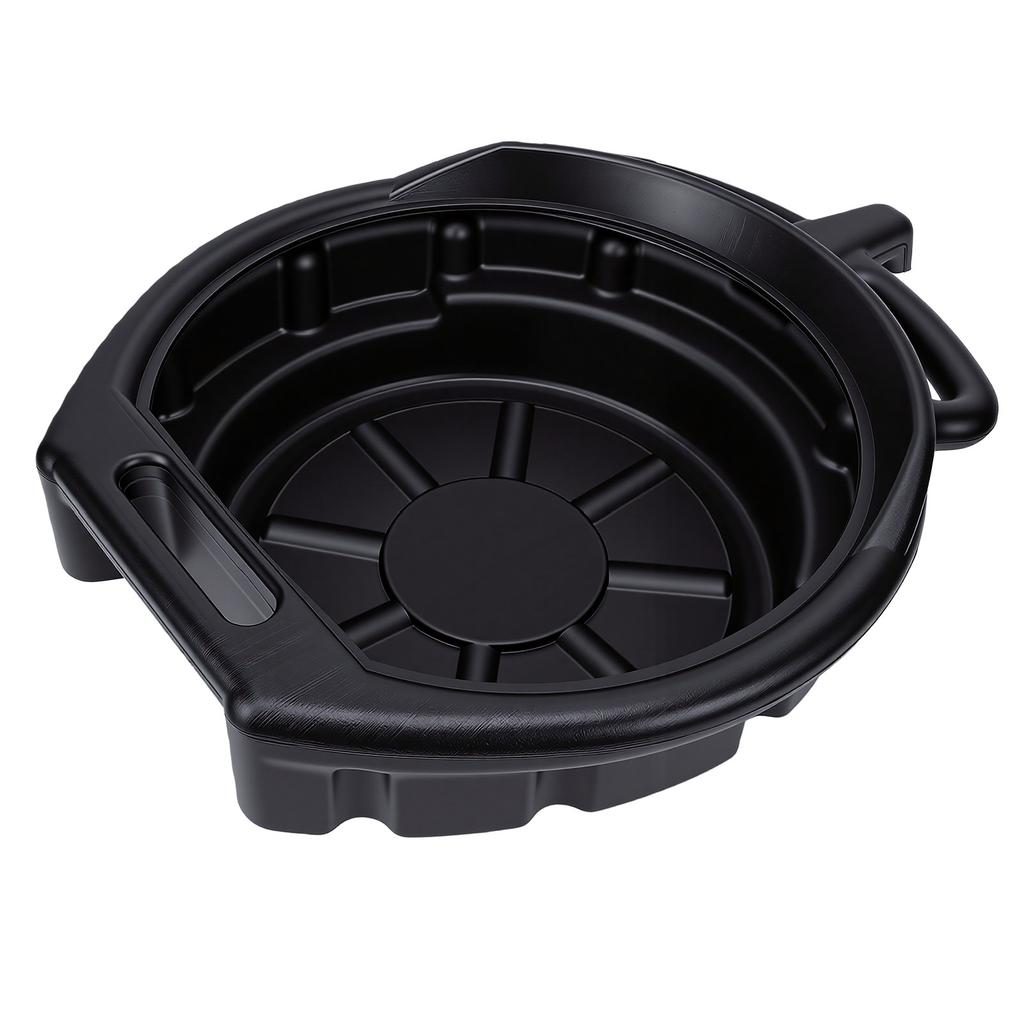 15L Oil Drain Pan with Pour Spout Black Anti Splash Oil Drip Catcher Container for Car Motorcycle Truck