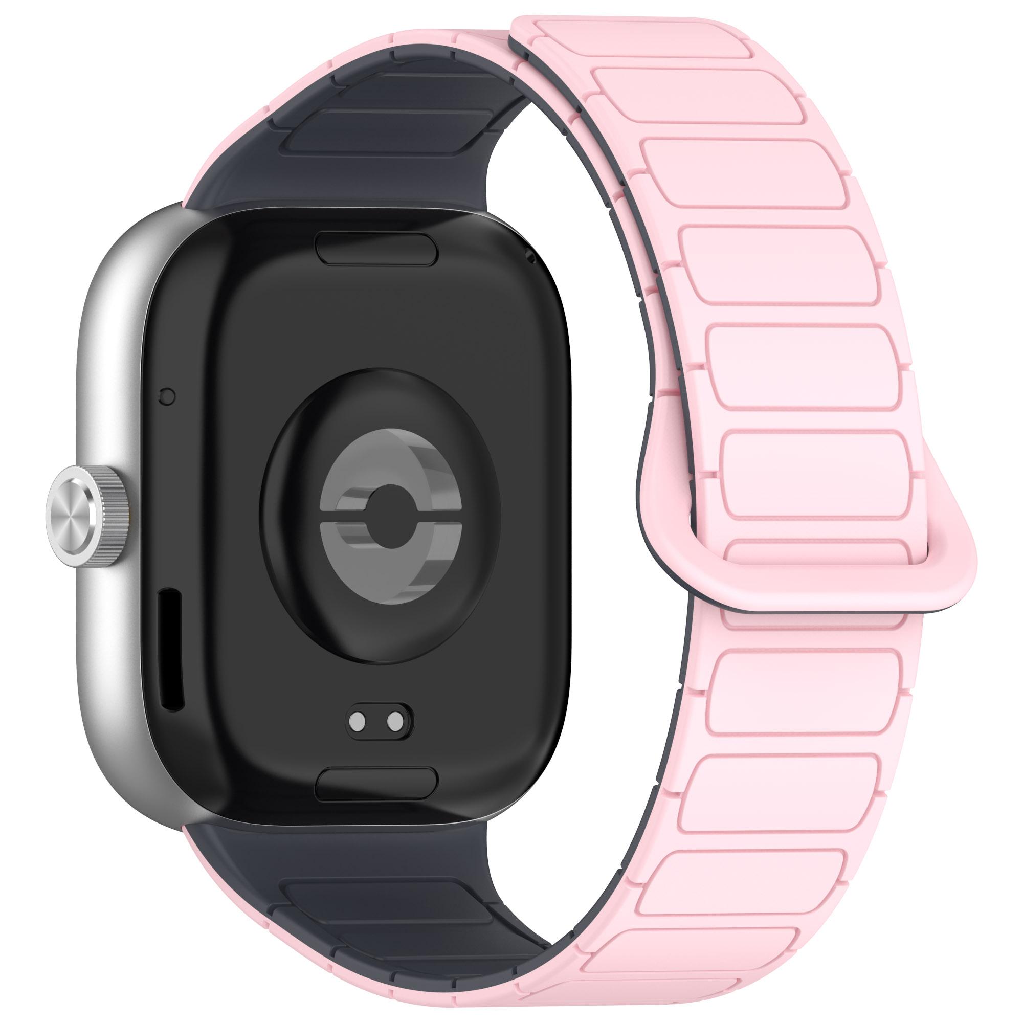

Для Xiaomi Smart Band 8 Pro/Redmi Watch 4 Магнитный ремешок для часов из ТПУ Двухцветный ремешок Light Pink+Grey