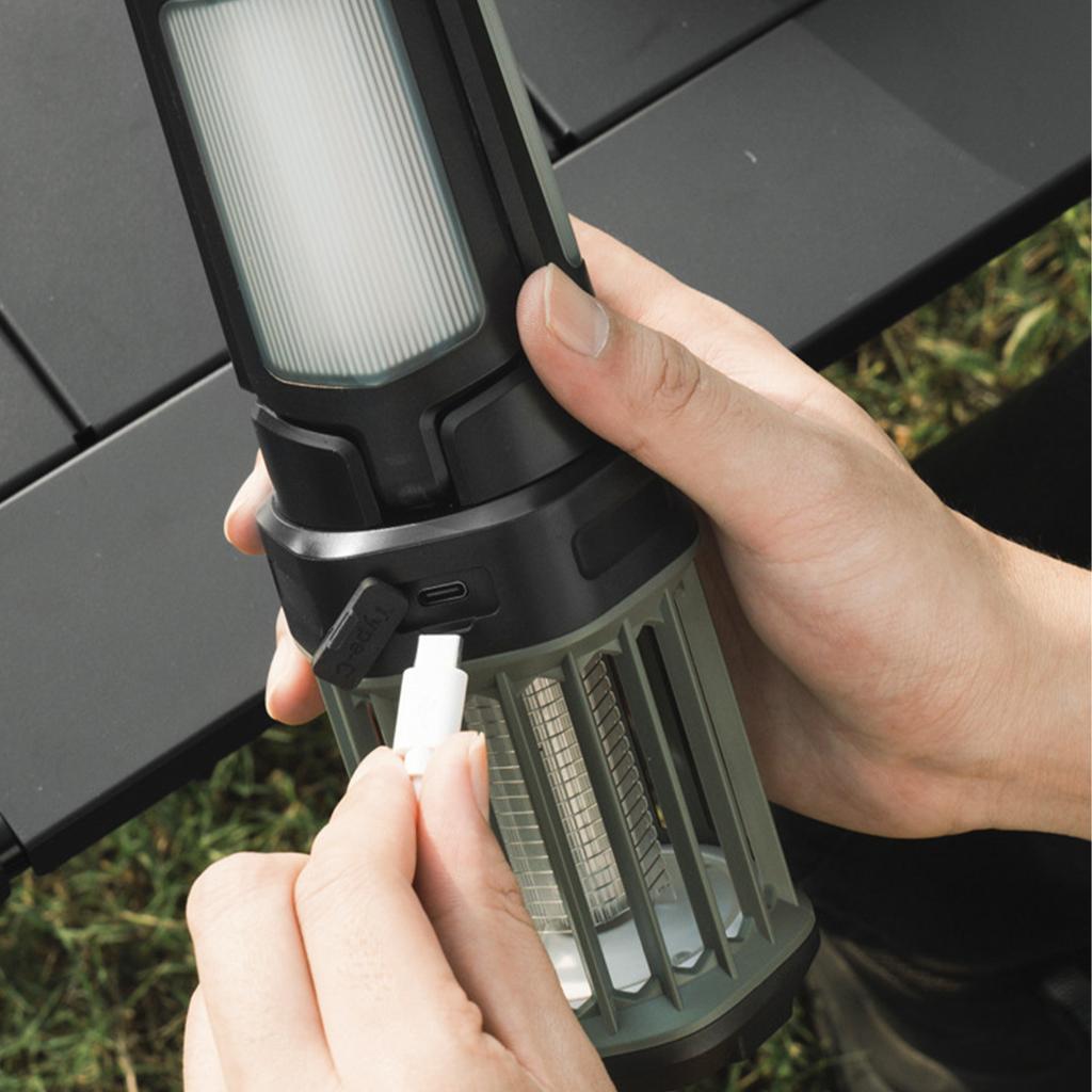 Outdoor Lighting Waterproof Camping Lantern Portable Tent Lantern with Hook Folding Three-petal Mosquito Killer Lantern