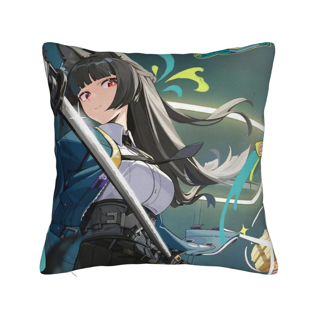 Zenless Zone Zero Ellen Joe Chibi Head Morcaworks Pillowcase Soft Polyester Cushion Cover Decoration Pillow Case Cover Car