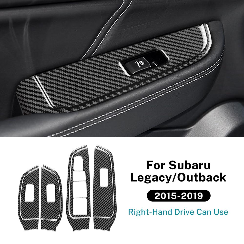 Real Soft Carbon Fiber Sticker For Subaru Legacy Outback 2015 2016 2017 2018 2019 LHD RHD Car Door Window Panel Accessories
